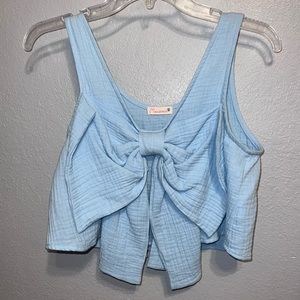 Crop top with a front bow tie